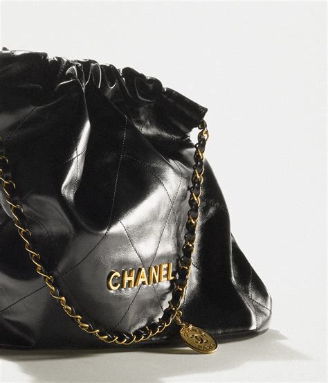 chanel black quilted shiny calfskin small chanel 22 bag|chanel handbags.